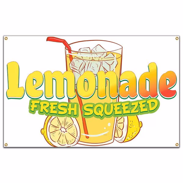 Lemonade Fresh Squeezed Banner Concession Stand Food Truck Single Sided